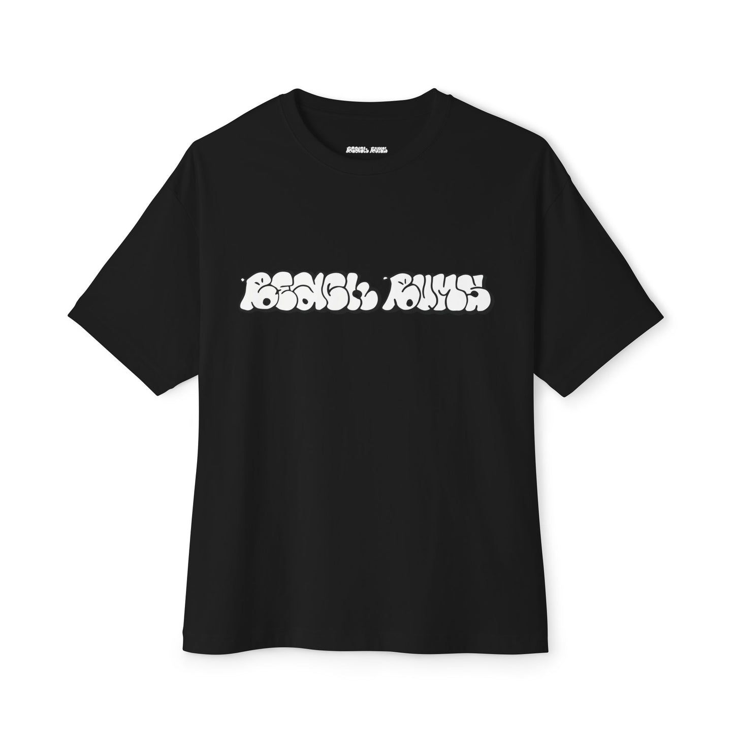 Black Throwie Oversize Boxy Tee (White Logo)